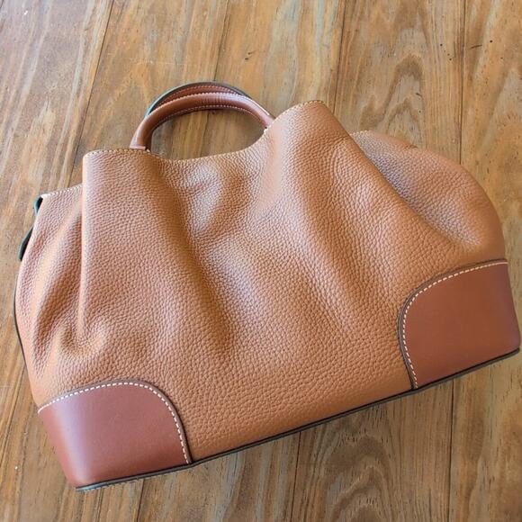 Dooney & Bourke Pebble Grain Leather Brenna Satchel Handbag Pouch Keychain NWOT - Picture 3 of 10